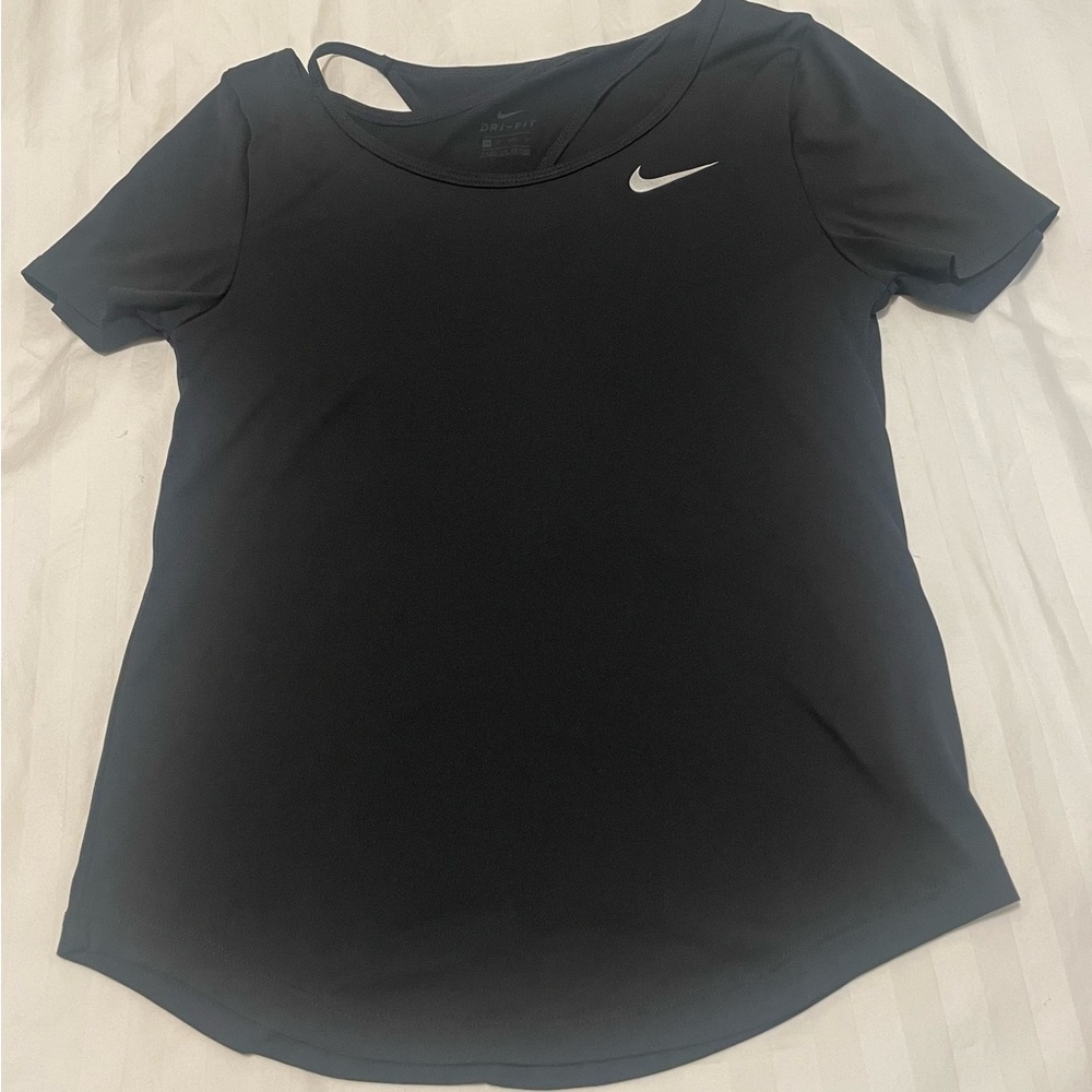 Nike Women’s Black Dri-Fit Split Back Training T-Shirt - XS